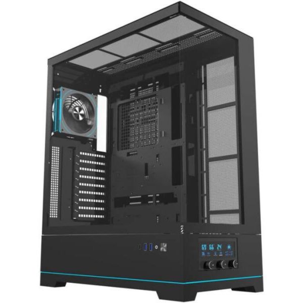 Darkflash DY451L PRO számítógépház ventilátorral (fekete) (DY451L PRO BLACK)
